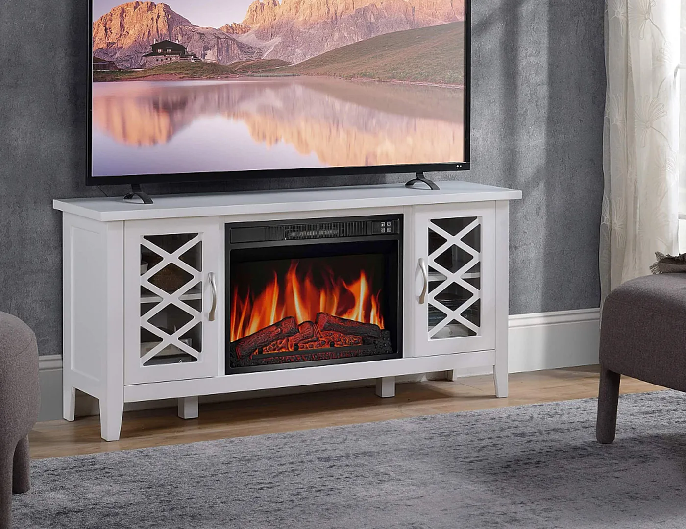TV stand with electric fireplace
