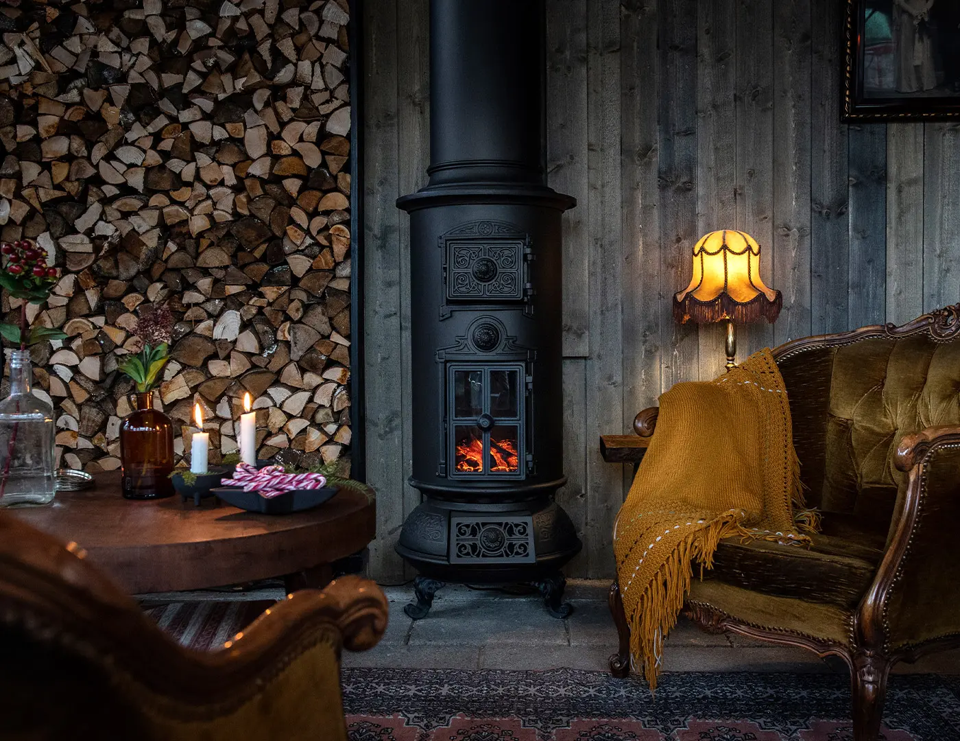 Cast iron finish electric fireplace from Westbo Of Sweden