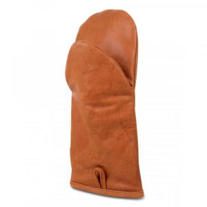 Grillhandschuh aus braunem Leder - 1 Stück