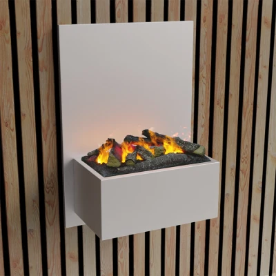 Brekke - Wasserdampf Wandkamin Weiß Brekke weißer Wasserdampf Wandkamin, moderne Technologie trifft klassisches Design