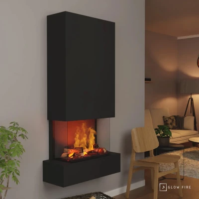 Hölderlin Tall Black OMC 600 – Wasserdampf Wandkamin