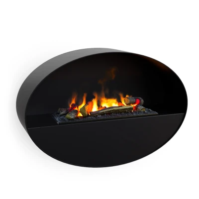 Kjos - Wasserdampf Wandkamin Schwarz Kjos schwarzer Wasserdampf Wandkamin, perfekt für eine gemütliche Atmosphäre zu Hause