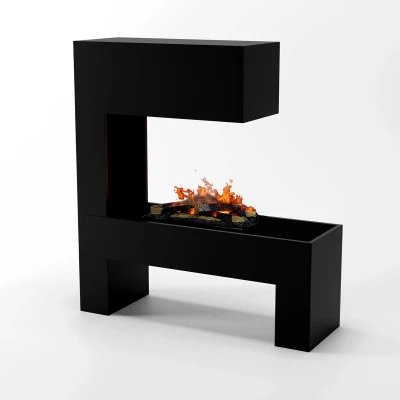 Mozart Wasserdampf Kamin in Schwarz Mozart Wasserdampf Kamin - Schwarz