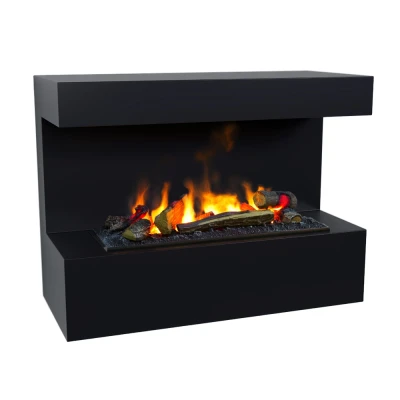 Steinsdal - Wasserdampf Wandkamin Schwarz Steinsdal schwarzer Wasserdampf Wandkamin, beeindruckende Flammeneffekte und effiziente Heizung