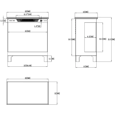 Aflamo Tower 3D 56 cm Elektrischer Kamin
