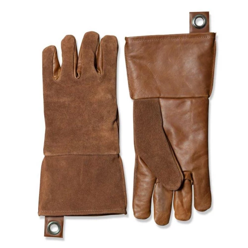 Grillhandschuhe aus braunem Leder - 2 Stück Grillhandschuhe aus braunem Leder - 2 Stück