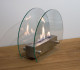 Tischkamin mit Glas in rundem Design