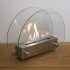 Tischkamin mit Glas in rundem Design