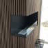 Foco Corner Left 800 - Moderner linksseitiger Eckkamin aus Bioethanol mit schlichtem schwarzen Design und gehärtetem Glas.