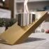 Oblique Single Tischkamin – Gold