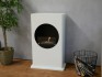 Weißer freistehender Bio-Kamin - 100 cm.