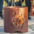 Kiruna Handgefertigter Feuerkorb in Rost