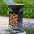 Onyx Ø60 Feuerschale mit Grill und Holzlagerung