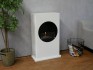 Weißer freistehender Bio-Kamin - 100 cm.